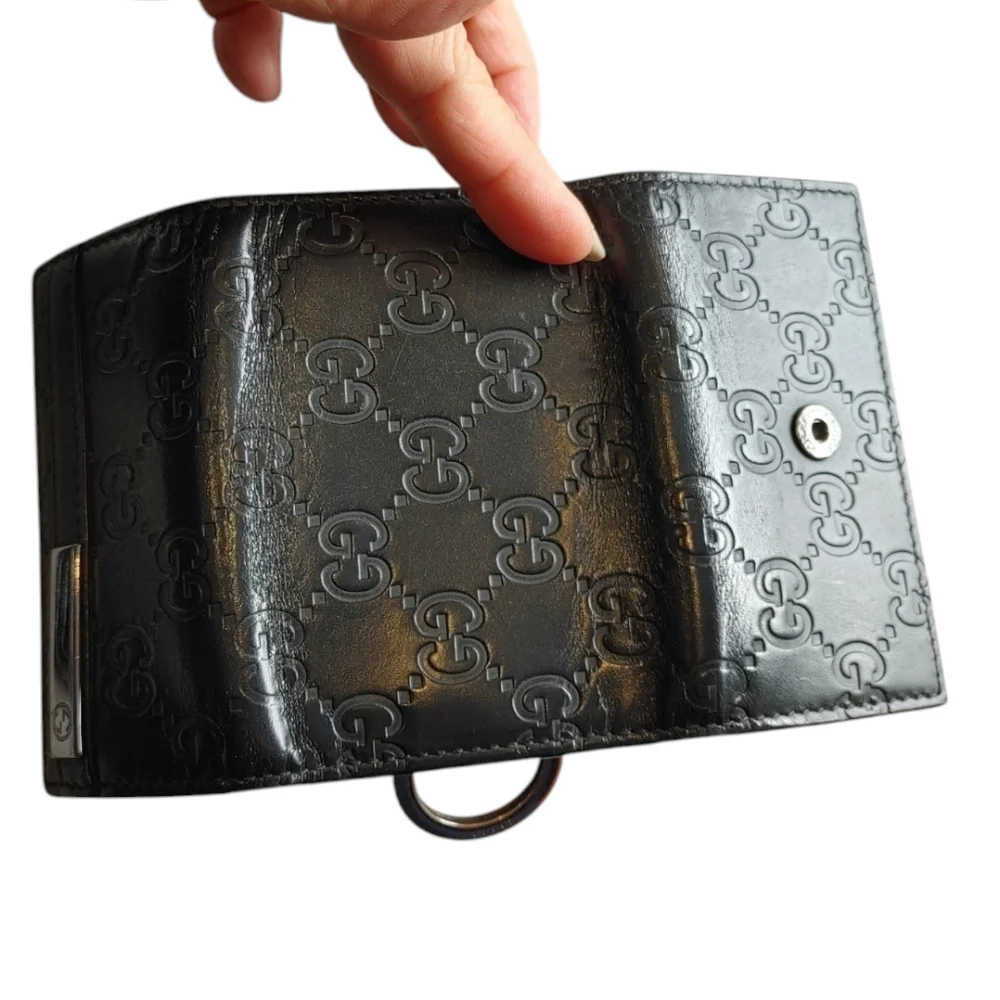 Gucci Guccisimi Black Leather Keycles Card Holder - Picture 5 of 16